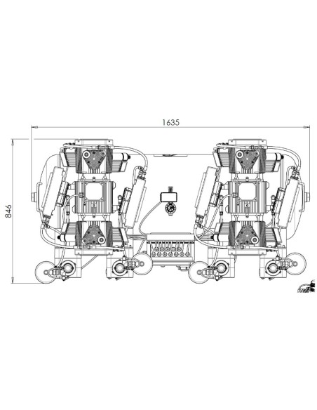 Compresor 6 Cilindros 2 Secadores de aire 300L AC1200