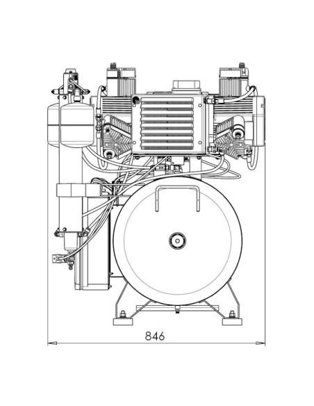 Compresor 6 Cilindros 2 Secadores de aire 300L AC1200