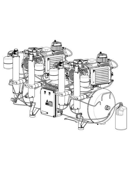 Compresor 6 Cilindros 2 Secadores de aire 300L AC1200