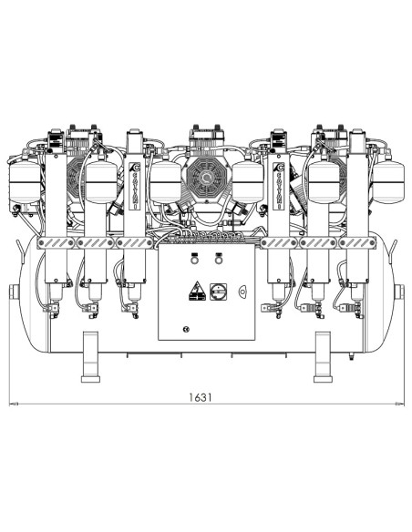 Compresor 6 Cilindros 3 Secadores de aire 300L AC1800