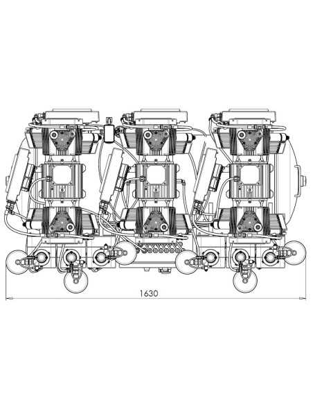 Compresor 6 Cilindros 3 Secadores de aire 300L AC1800