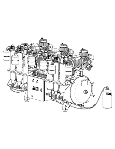 Compresor 6 Cilindros 3 Secadores de aire 300L AC1800