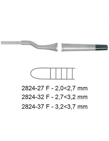 2824-27 F, 2824-32 F y 2824-37 F - Osteótomos, convexos, bayoneta Deve Med