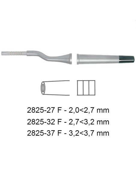 2825-27 F,  2825-32 F y 2825-37 F - Osteótomos, cóncavos, bayoneta Deve Med