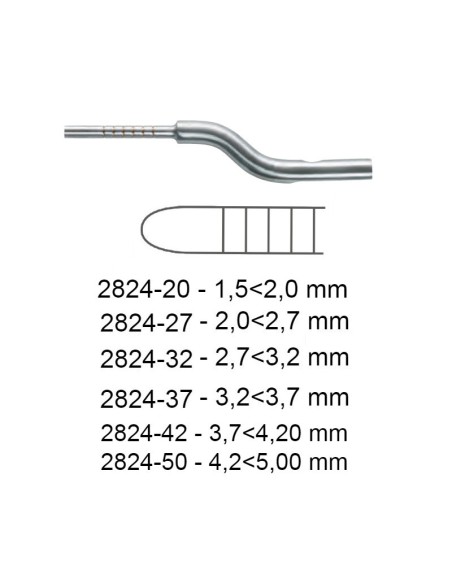 2824 osteótomos bayoneta, Palti, convexos Deve Med