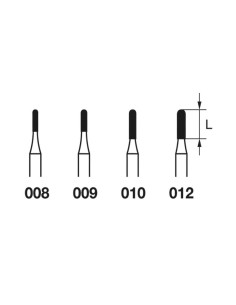 Fresa Diamante FG 838.314 Clínica Cilindro Corto 5 uds Komet 2