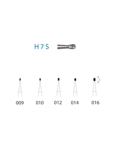 Fresa Carburo H7S.314. FG Clínica Pera 5 uds Komet