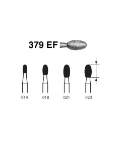 Fresa Diamante FG Clínica 379EF.314 Huevo 5 uds Komet