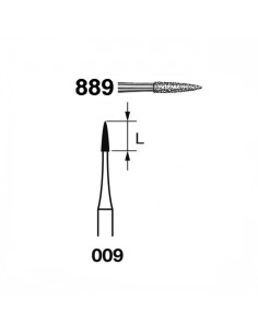 Fresa Diamante 889.314.009 FG Clínica Aguja 5 uds Komet
