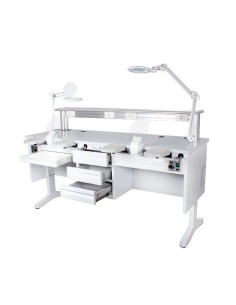 Puesto de Trabajo Doble con 2 Aspiradores y 2 Lámparas Bader