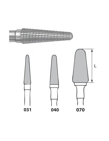 Fresa Carburo H79FSQ.104 PM Laboratorio Cortador Resina Acrílica 1u Komet