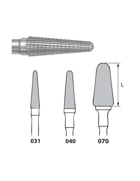 Fresa Carburo H79FSQ.104 PM Laboratorio Cortador Resina Acrílica 1u Komet
