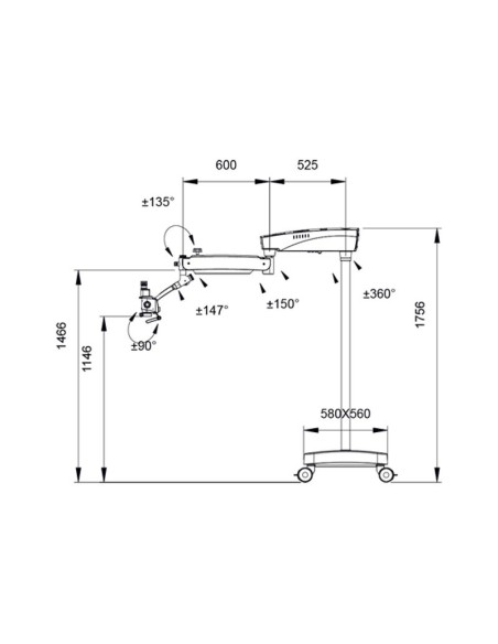 Microscopio Dental Móvil PRIMA DNT Premium Nuvar 10 Labomed
