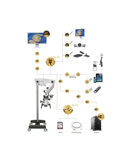 Microscopio Dental Móvil PRIMA DNT Premium Nuvar 10 Labomed