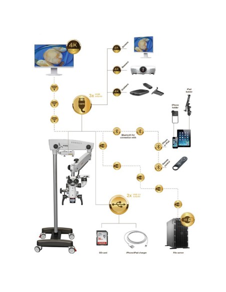 Microscopio Dental PRIMA DNT Premium Móvil Nuvar 20 Labomed