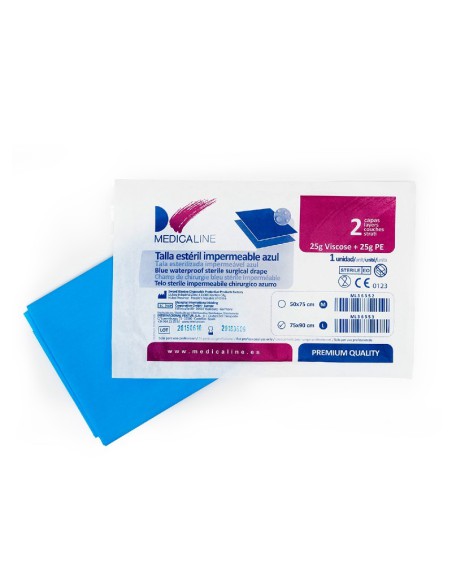 Talla Estéril Azul 50x75cm 100u