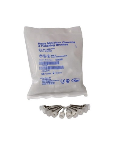 Mini Cepillos Profilaxis Nylon Contra-ángulo Kerr Hawe Bolsa 100 uds.