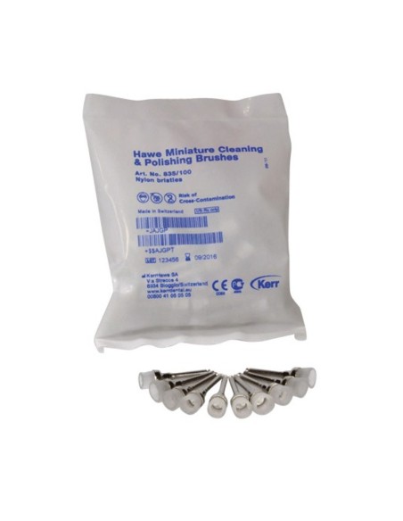 Mini Cepillos Profilaxis Nylon Contra-ángulo Kerr Hawe Bolsa 100 uds.