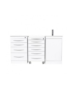 Conjunto Mobiliario Triple Módulo con Encimera, Grifo Automático y Lavabo Derecha Bader