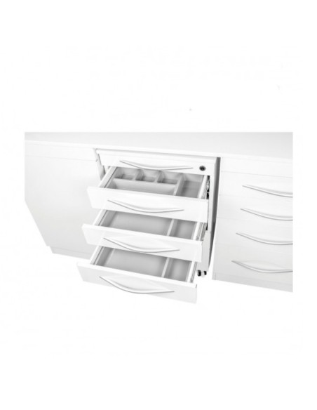 Conjunto Mobiliario Triple Módulo con Encimera, Grifo Automático y Lavabo Izquierda Bader