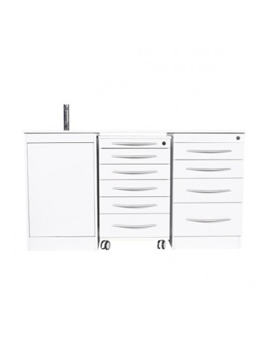 Conjunto Mobiliario Triple Módulo con Encimera, Grifo Automático y Lavabo Derecha Bader