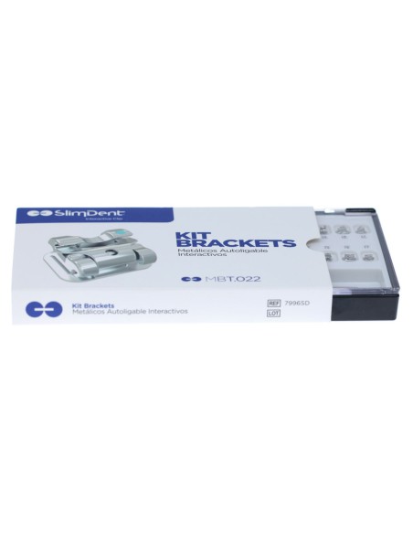Kit Brackets Metálicos Autoligable Interactivos 20 + 8 Tubos SlimDent