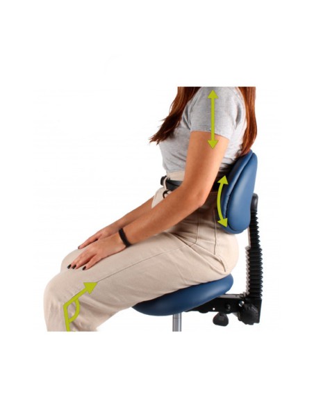 Taburete Clínica Dental Comfort Stool con Respaldo Regulable Bader
