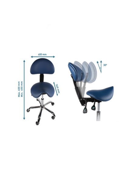 Taburete Clínica Dental Comfort Stool con Respaldo Regulable Bader