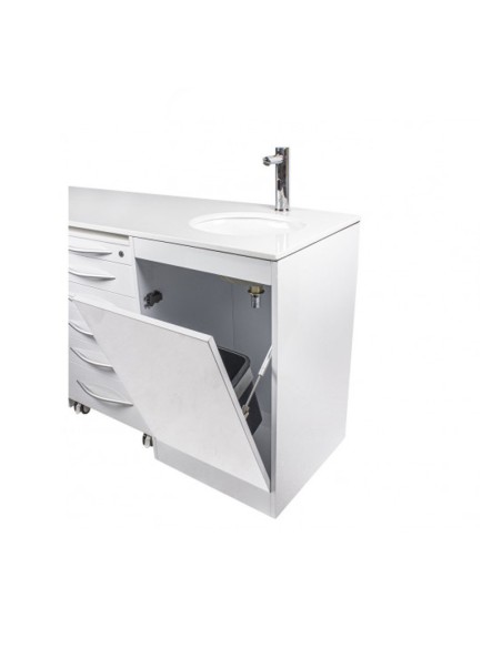 Mobiliario Modular Cuádruple, Encimera, Cajoneras, Lavabo y Grifo Automático a la Derecha Bader