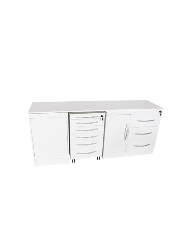 Mobiliario Modular Cuádruple Push-on, Encimera, Cajoneras, Sin Lavabo Bader