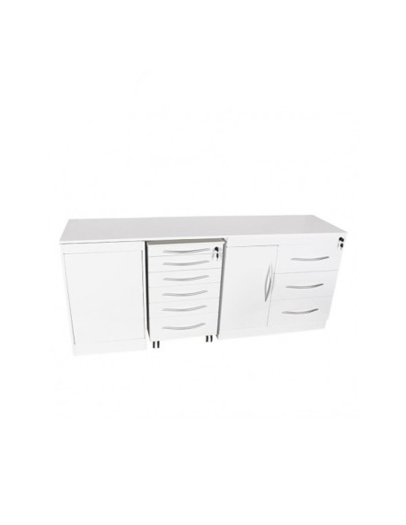 Mobiliario Modular Cuádruple Push-on, Encimera, Cajoneras, Sin Lavabo Bader