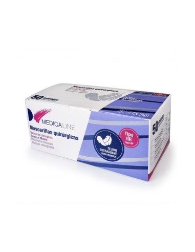 Mascarillas Quirúrgicas IIR Rectangulares Alules, Caja 50 Uds. de Medicaline