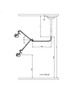Lámpara LED Maia FARO Montaje a Techo, Brazo 75 cm, con Transformador y Sensor 2