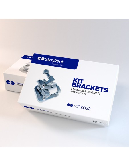 Kit Brackets Metálicos Autoligable Interactivos 20 + 8 Tubos SlimDent