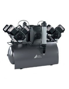 Compresor Aire Durr Quattro Tandem con Secador de Membrana, Filtro Anti Virus, 90L para 8 Usuarios 400V