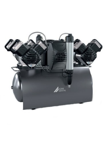 Compresor Aire Durr Quattro Tandem con Secador de Membrana, Filtro Anti Virus, 90L para 8 Usuarios 400V