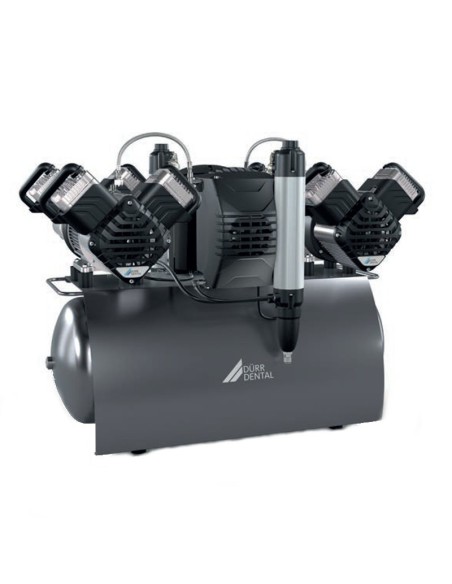 Compresor Aire Durr Quattro Tandem con Secador de Membrana, Filtro Anti Virus, 90L para 8 Usuarios 400V