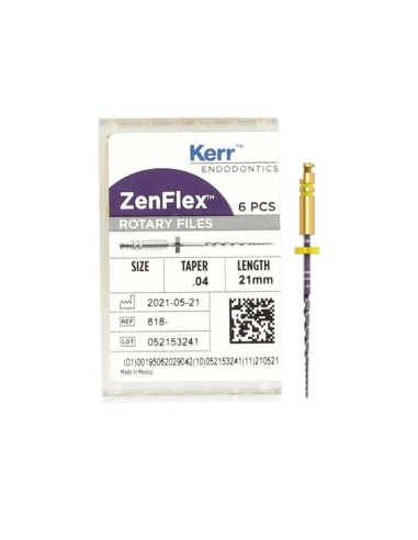 Limas Ni-Ti Zenflex Conicidad .04 - 21mm Endodoncia 6 uds Kerr Hawe