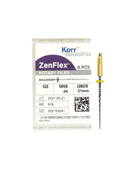 Limas Ni-Ti Zenflex Conicidad .04 - 21mm Endodoncia 6 uds Kerr Hawe