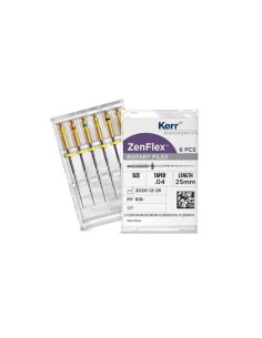 Limas Ni-Ti Zenflex Conicidad .04 - 25mm Endodoncia 6 uds Kerr Hawe