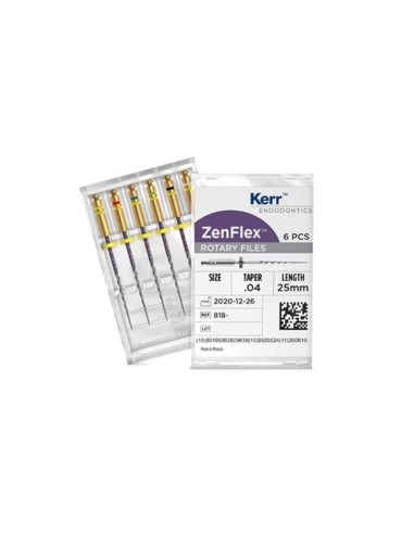 Limas Ni-Ti Zenflex Conicidad .04 - 25mm Endodoncia 6 uds Kerr Hawe