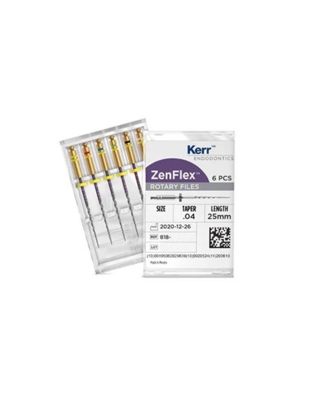 Limas Ni-Ti Zenflex Conicidad .04 - 25mm Endodoncia 6 uds Kerr Hawe