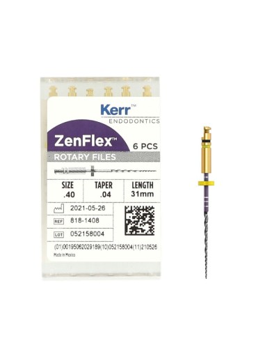 Limas Ni-Ti Zenflex 40 Conicidad .04 - 31mm Endodoncia 6 uds Kerr Hawe