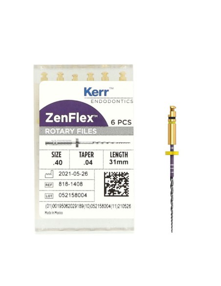 Limas Ni-Ti Zenflex 40 Conicidad .04 - 31mm Endodoncia 6 uds Kerr Hawe