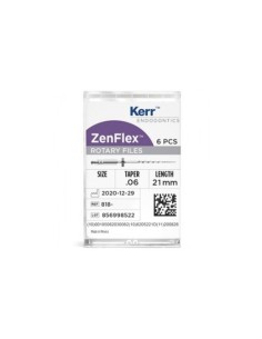 Limas Ni-Ti Zenflex Conicidad .06 Longitud 21mm Endodoncia 6 uds Kerr Hawe