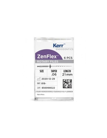Limas Ni-Ti Zenflex Conicidad .06 Longitud 21mm Endodoncia 6 uds Kerr Hawe
