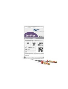 Limas Ni-Ti Zenflex Conicidad .06 Longitud 25mm Endodoncia 6 uds Kerr Hawe