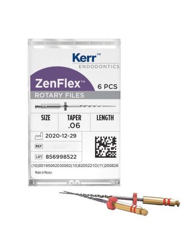 Limas Ni-Ti Zenflex 30 Conicidad .06 Longitud 31mm Endodoncia 6 uds Kerr Hawe