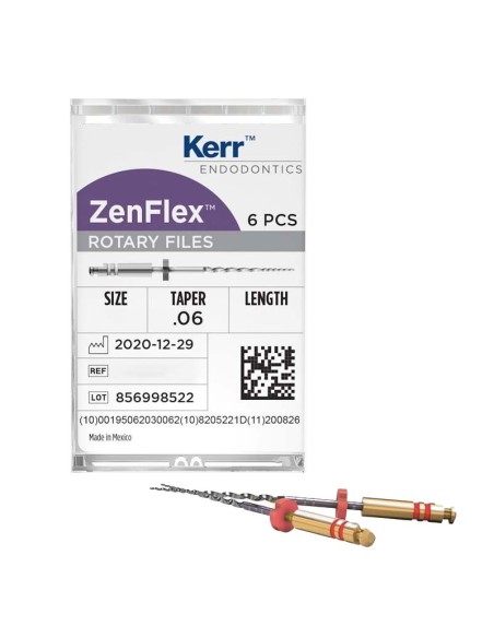 Limas Ni-Ti Zenflex 30 Conicidad .06 Longitud 31mm Endodoncia 6 uds Kerr Hawe