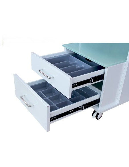 Carro Doble Encimera Cristal 3 Cajones Atenea Bader